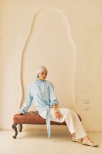 Tie Waist Draped Blouse - Image 3